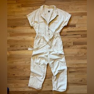 Stylish Cream Cotton Jumpsuit
